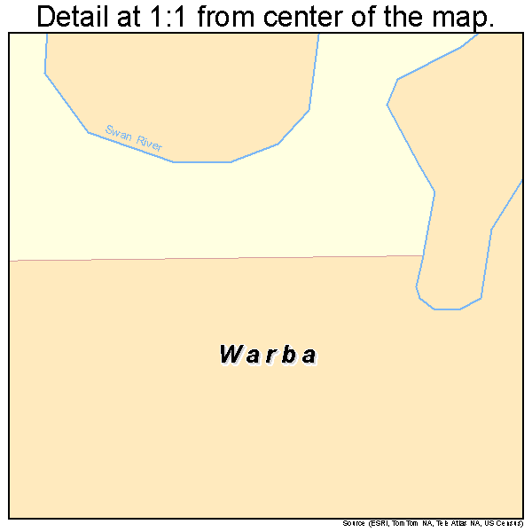 Warba, Minnesota road map detail