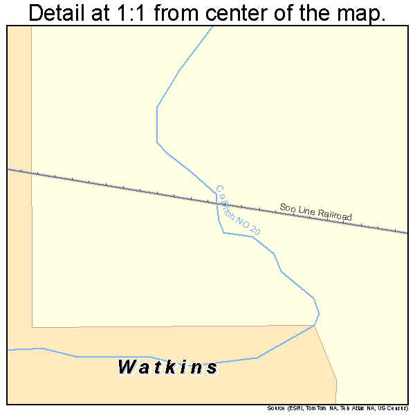 Watkins, Minnesota road map detail