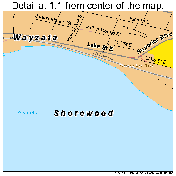 Wayzata, Minnesota road map detail