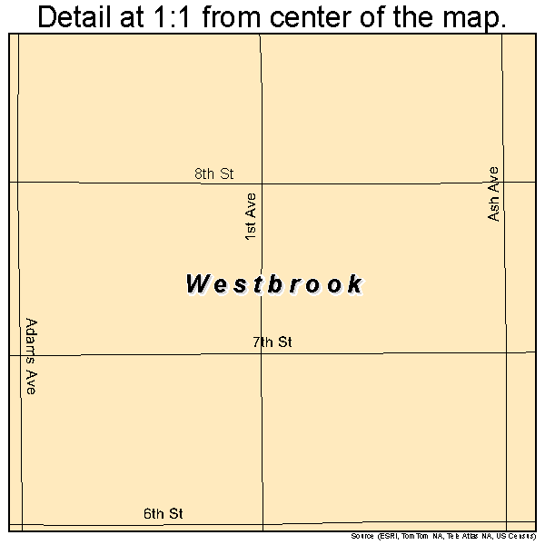 Westbrook, Minnesota road map detail