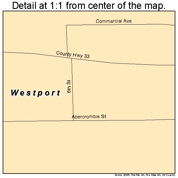 Westport, Minnesota road map detail