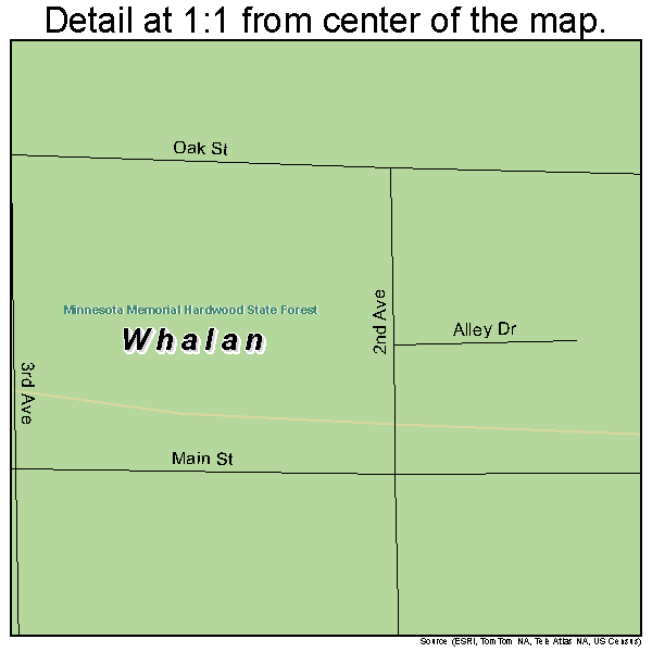 Whalan, Minnesota road map detail