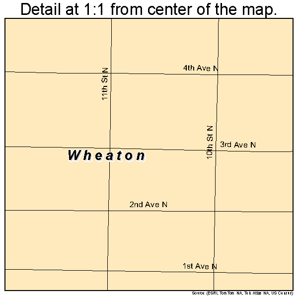 Wheaton, Minnesota road map detail