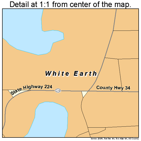 White Earth, Minnesota road map detail