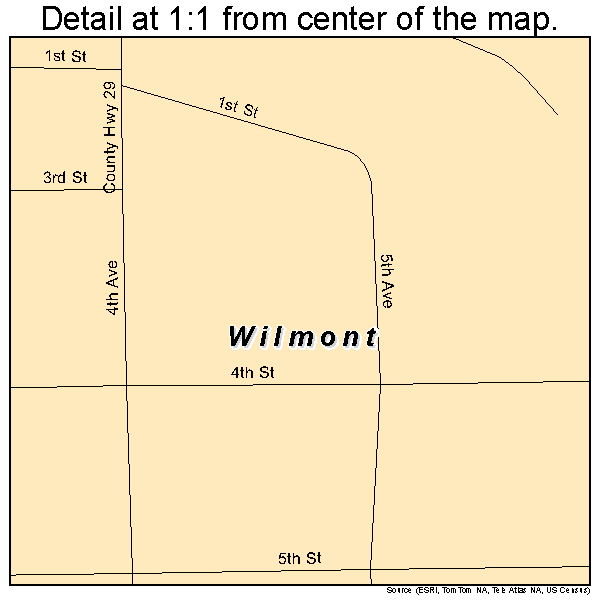 Wilmont, Minnesota road map detail