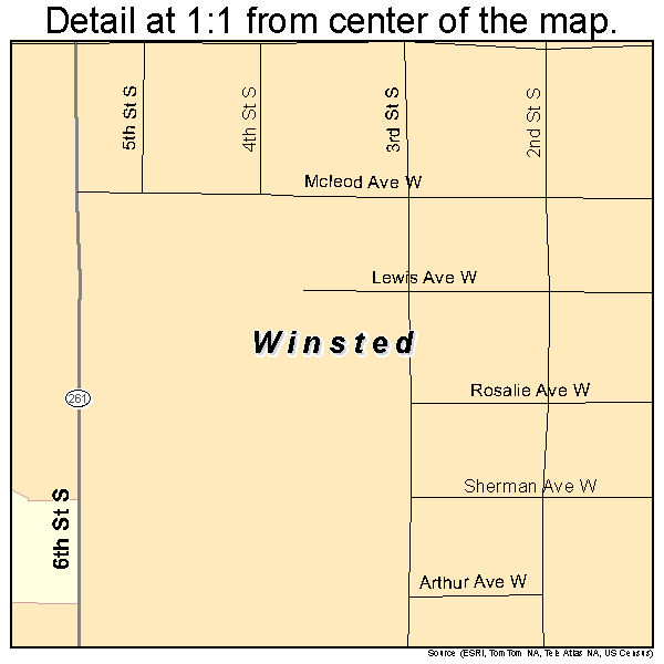 Winsted, Minnesota road map detail