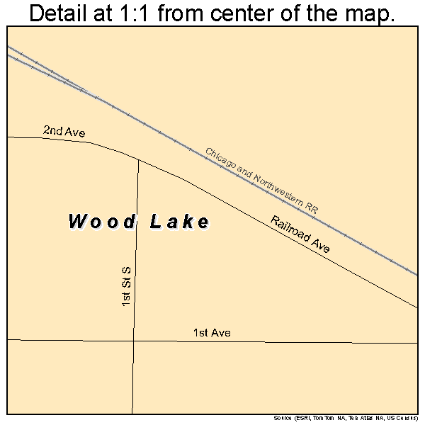 Wood Lake, Minnesota road map detail