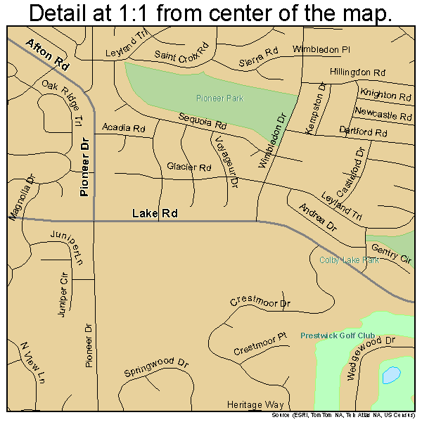 Woodbury, Minnesota road map detail