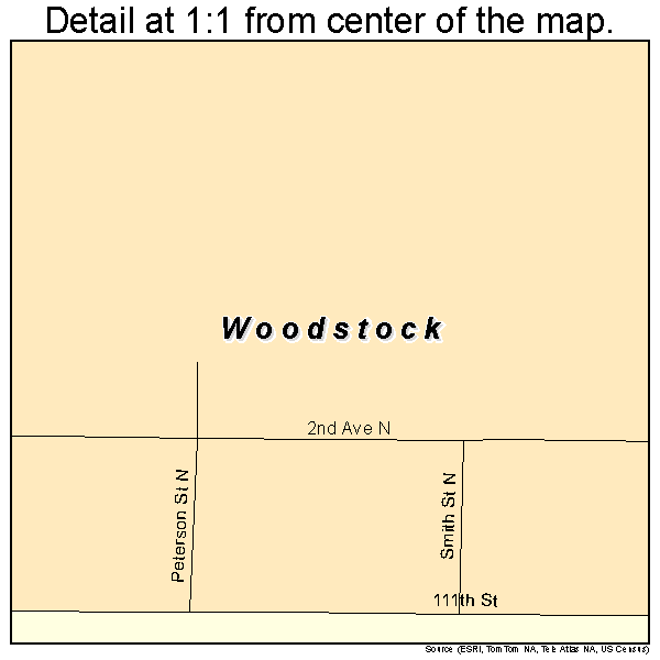 Woodstock, Minnesota road map detail