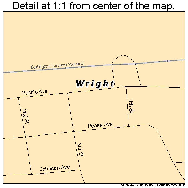 Wright, Minnesota road map detail