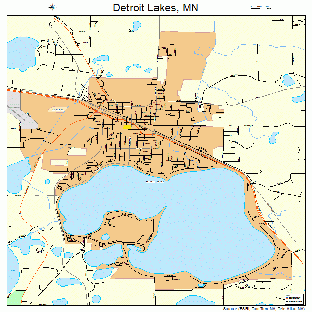 Detroit Lakes, MN street map
