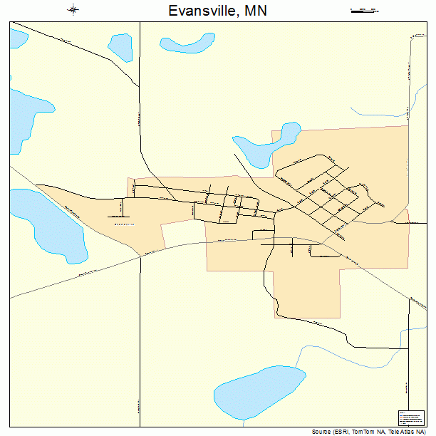 Evansville, MN street map