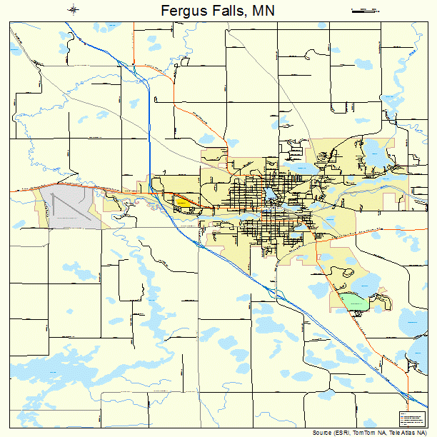 Fergus Falls, MN street map