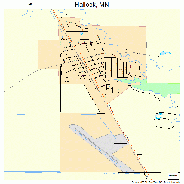 Hallock, MN street map