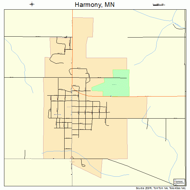 Harmony, MN street map