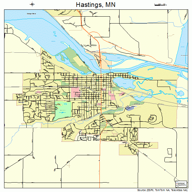 Hastings, MN street map