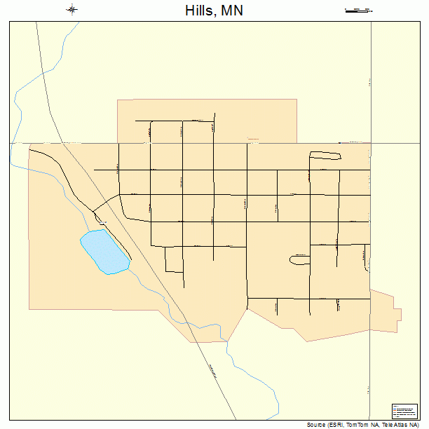 Hills, MN street map