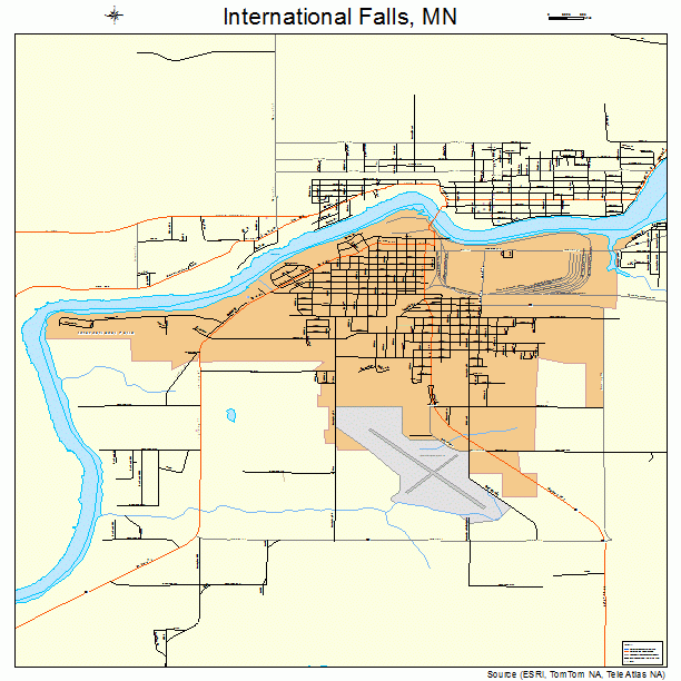 International Falls, MN street map