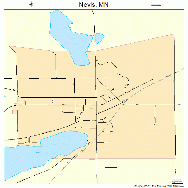 Nevis, MN street map