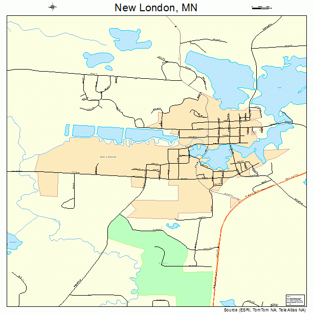 New London, MN street map