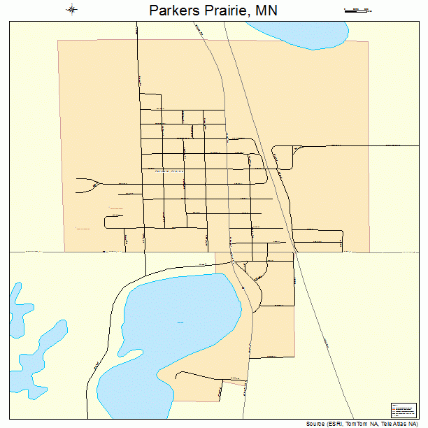 Parkers Prairie, MN street map