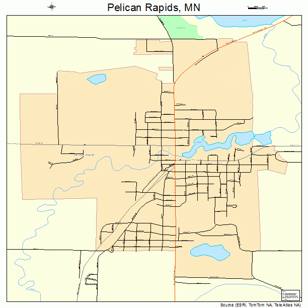 Pelican Rapids, MN street map