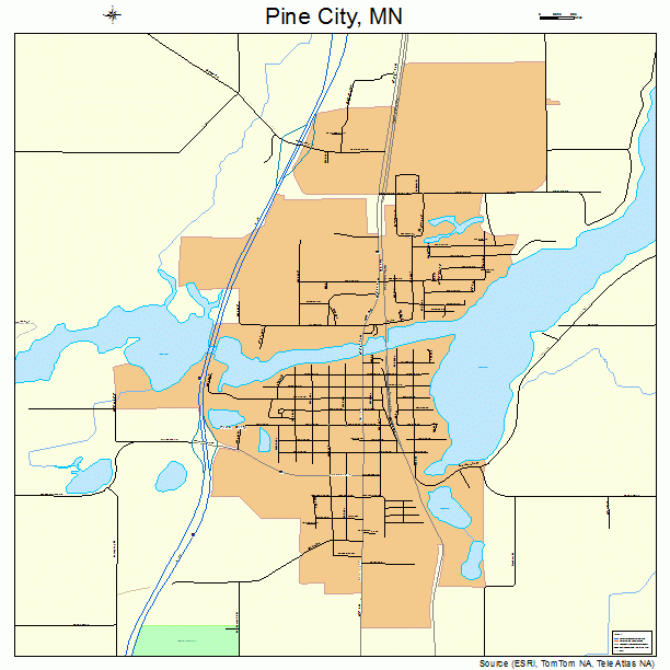 Pine City, MN street map