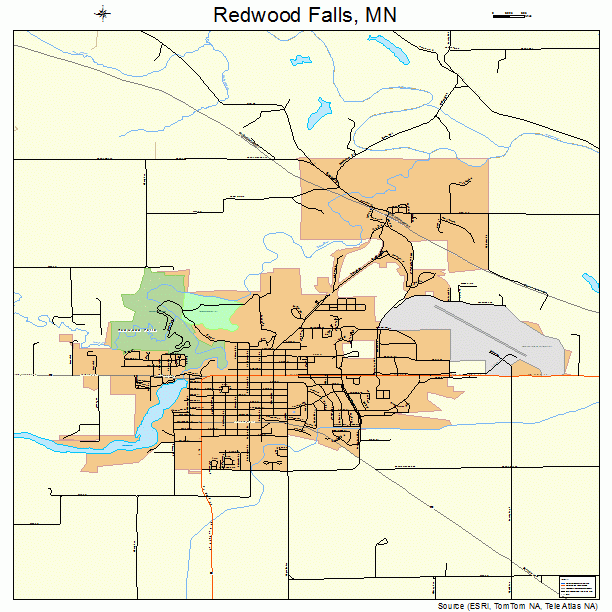 Redwood Falls, MN street map