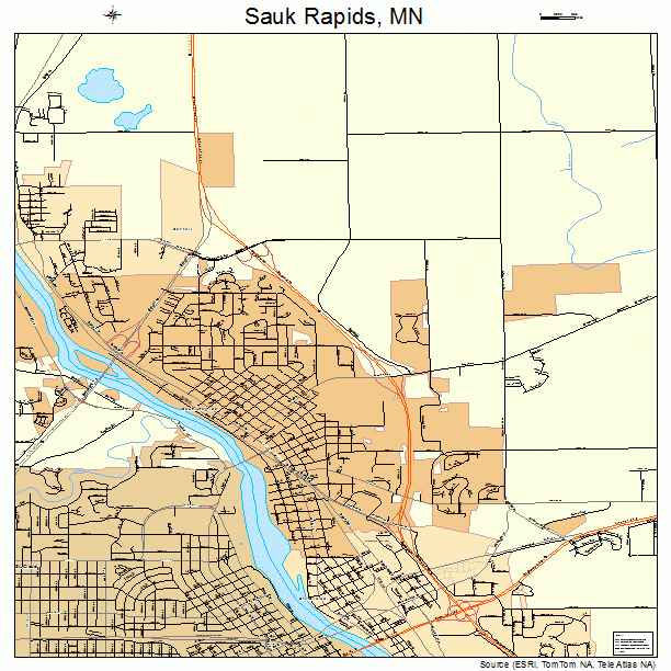 Sauk Rapids, MN street map