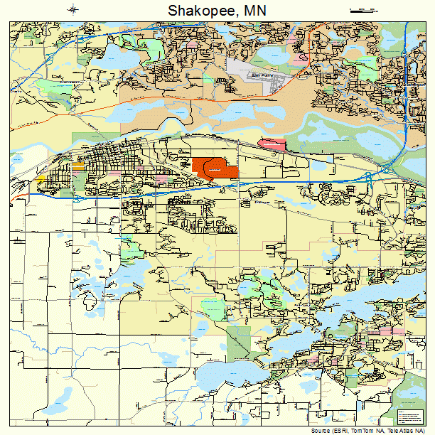 Shakopee, MN street map