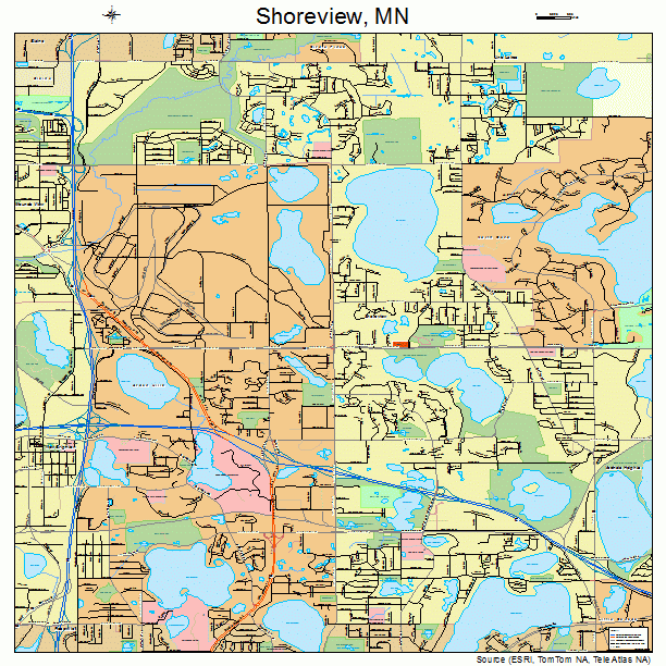 Shoreview, MN street map