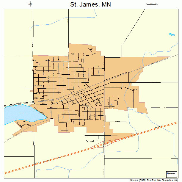 St. James, MN street map