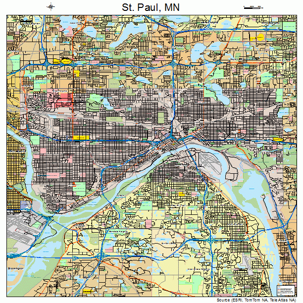 Map of St.Paul, MN, Minnesota