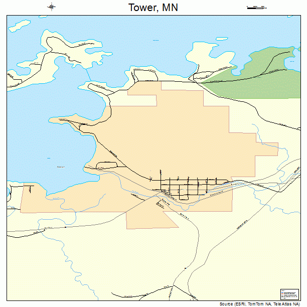 Tower, MN street map