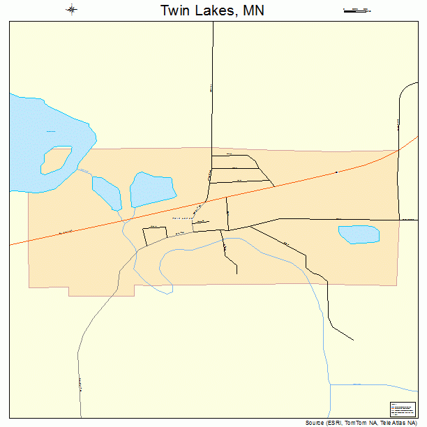 Twin Lakes, MN street map