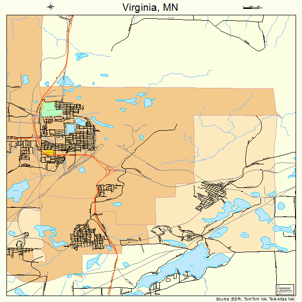 Virginia, MN street map