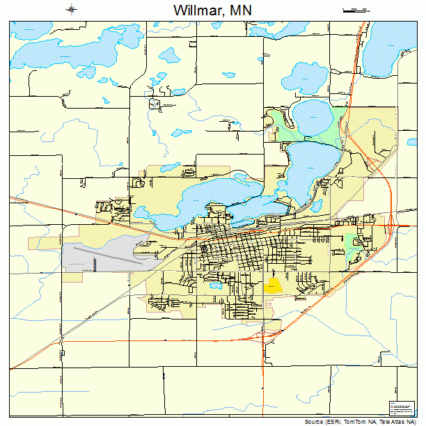 Willmar, MN street map