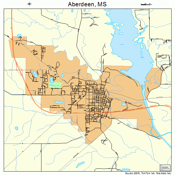 Aberdeen, MS street map