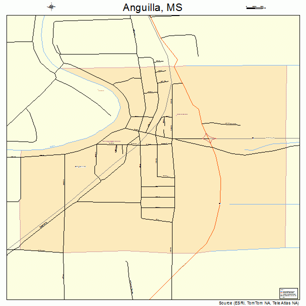 Anguilla, MS street map