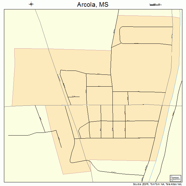 Arcola, MS street map