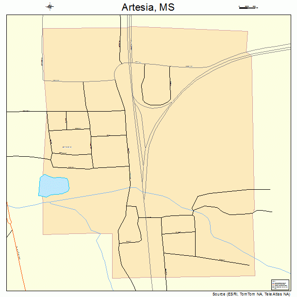 Artesia, MS street map