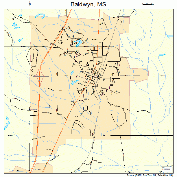 Baldwyn, MS street map