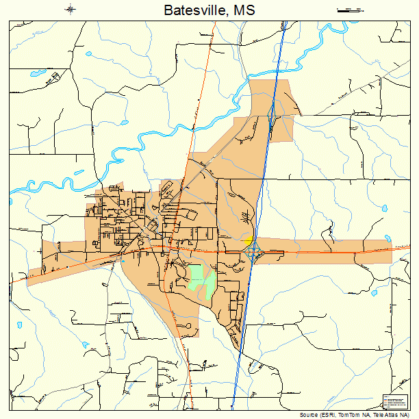 Batesville, MS street map