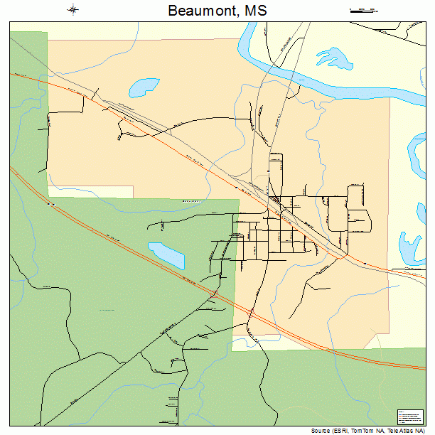 Beaumont, MS street map