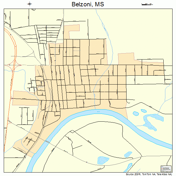 Belzoni, MS street map