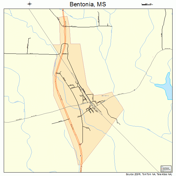 Bentonia, MS street map