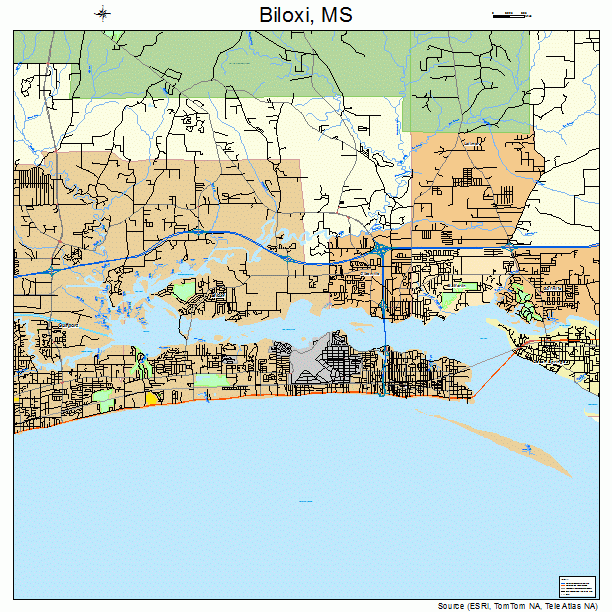 Biloxi, MS street map