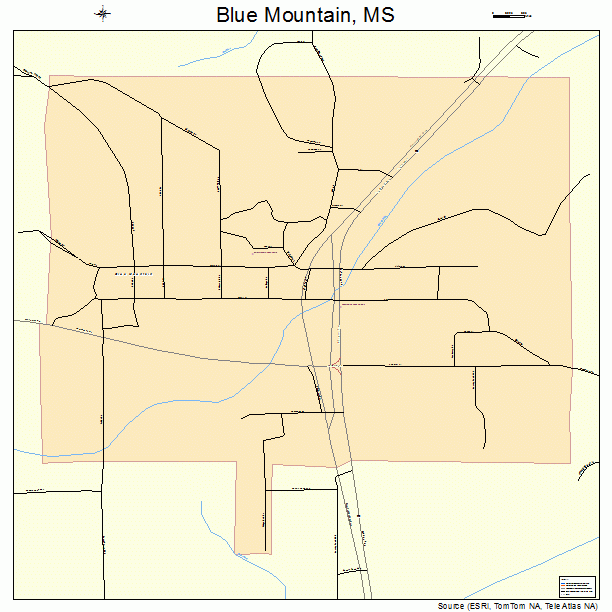 Blue Mountain, MS street map