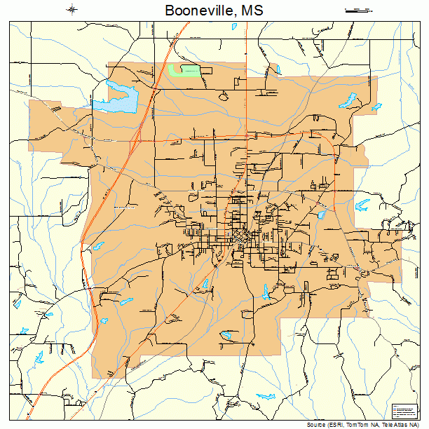 Booneville, MS street map