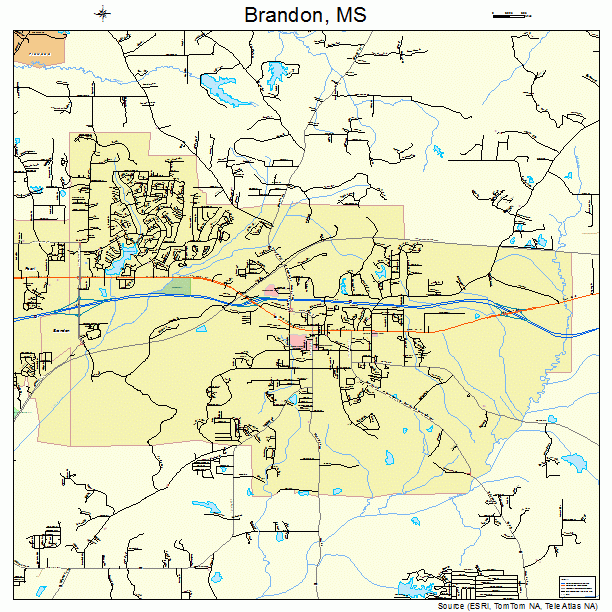 Brandon, MS street map